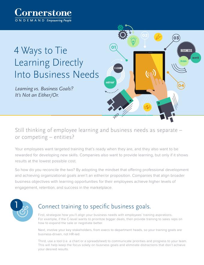 4 Ways to Tie Learning Directly Into Business Needs sample cover